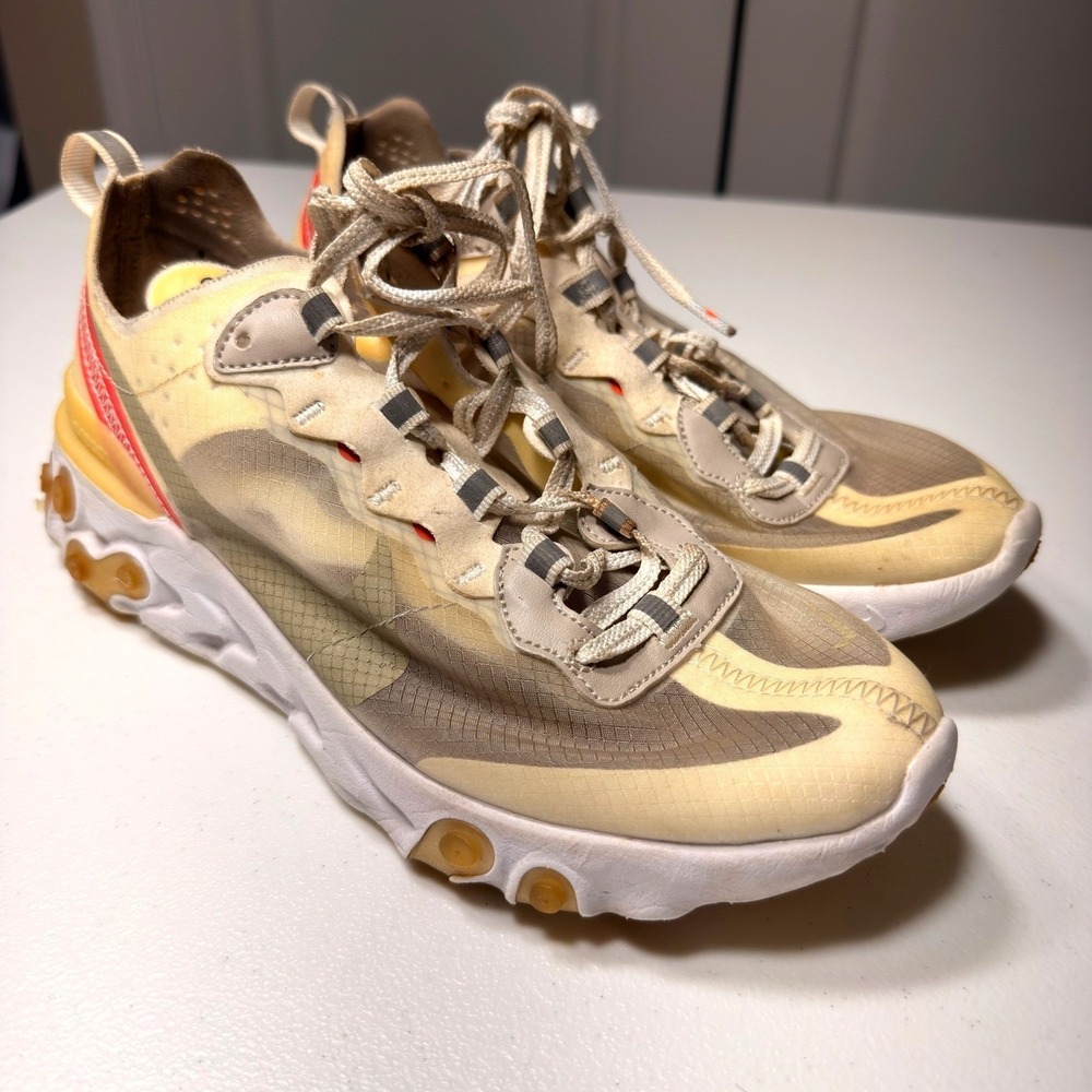 Nike React Element 87 Sail Light Bone AQ1090-100 Men's 7.5 Sneakers
